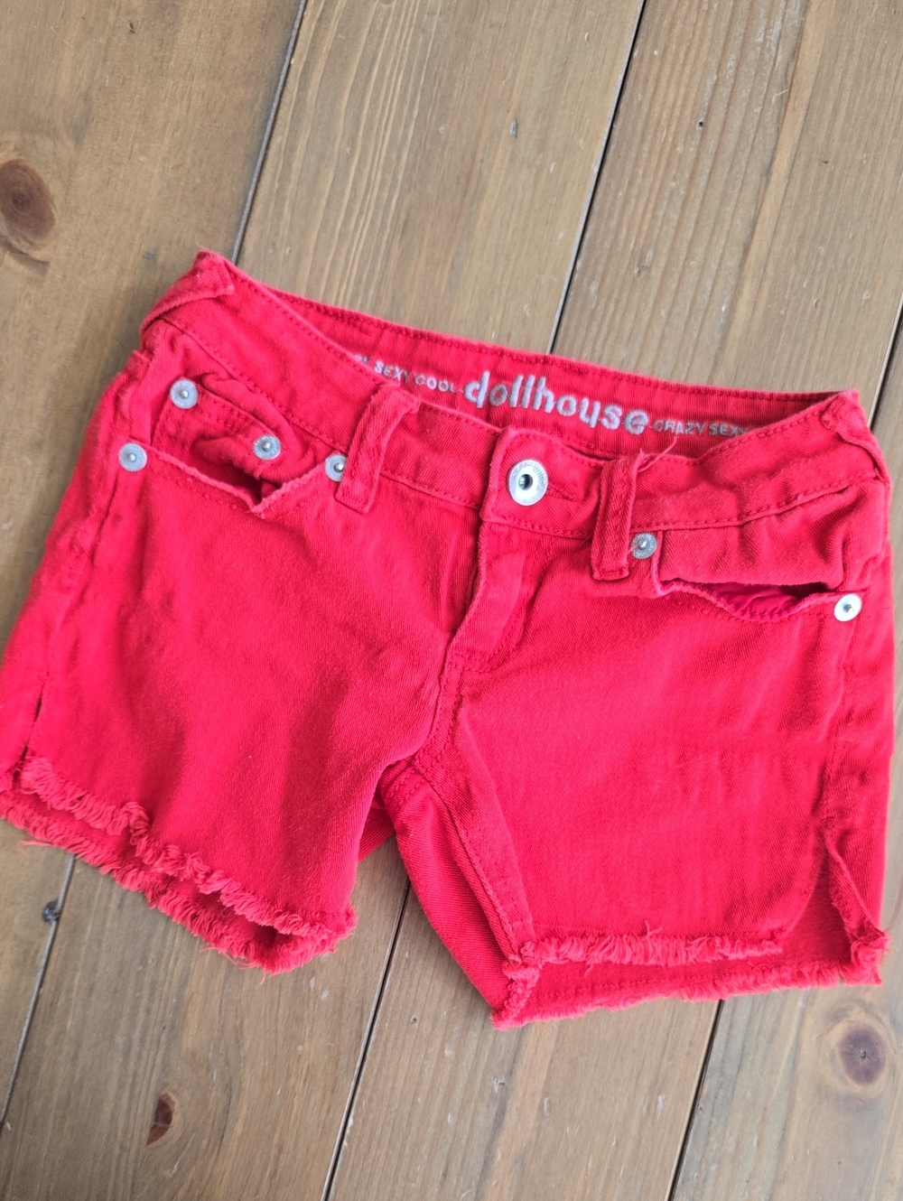 Dollhouse - Crazy Sexy Cool - Red Denim Cutoff Shorts
